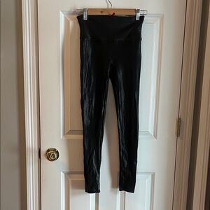 SPANX Black Faux Leather Ponte Leggings